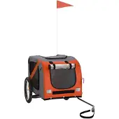 Syfax Hondenfietstrailer oxford stof en ijzer oranje en zwart