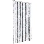 vidaXL Vliegengordijn 100x230 cm chenille grijs en wit