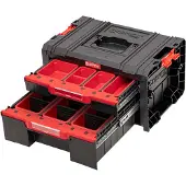 Qbrick - PRO Drawer 2 Toolbox 2.0 Expert - 450 x 310 x 244 mm - Zwart PP Kunststof - Modulaire Gereedschapskist met 2 Laden - Optimale Gereedschapsopslag