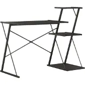 Prolenta Maison Exclusive - Bureau met plank, zwart, 116x50x93 cm