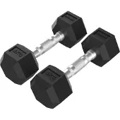 Tunturi Platinum Hexa Dumbbell Set - Rubber - 2x 4kg - Zwart