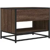 Syfax Tv-meubel 61x40x46 cm bewerkt hout metaal bruin eikenkleur
