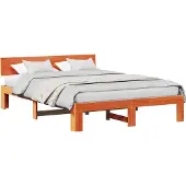 Syfax Bedframe Wasbruin 150 x 200 cm Massief grenenhout