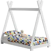 En.casa Juniorbed - Tipi met bedbodem 70x140cm - wit mat gelakt