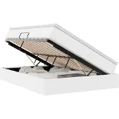 vidaXL Opslag bed met matras met matras Wit 140 x 200 cm Kunstleer