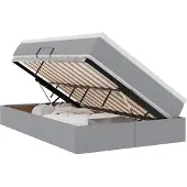 Syfax Opslag bed met matras Lichtgrijs 120 x 200 cm Polyester