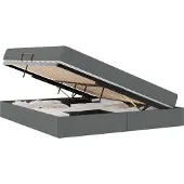 vidaXL Opbergbed met matras Donkergrijs 160 x 200 cm Polyester