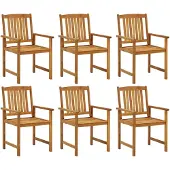 Syfax Tuinstoelen 6 st met kussens massief acaciahout