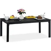 Relaxdays tuintafel rechthoek - lage buitentafel - metalen balkontafel - eettafel buiten