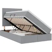vidaXL LED opbergbed met matras Lichtgrijs 120 x 200 cm Stof