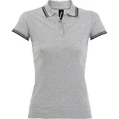 Sols Dames/dames Pasadena getipt korte mouw Pique Polo Shirt (Wit/Zwaar)