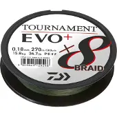 Daiwa Angelschnur Tournament X8 Braid EVO+ (135 m, dunkelgrün)