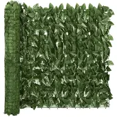 vidaXL Balkonscherm met donkergroene bladeren 200x75 cm