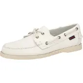 Sebago Heren Docksides leren bootschoenen Portland wit (43), Leer, Plat, Veters, Casual 7000H00