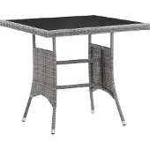 Syfax Tuintafel 80x80x74 cm poly rattan grijs