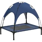 PawHut Luifel hondenligbed hondenbed verhoogd huisdierbed ademend taft-stof D04-058