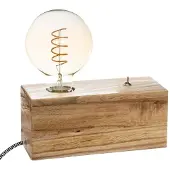 Atmosphera Lamp Met Houten Voet E27