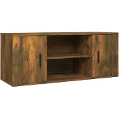Syfax Tv-meubel 100x35x40 cm bewerkt hout gerookt eikenkleurig