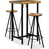 Prolenta Maison Exclusive - 3-delige barset, massief gerecycled hout