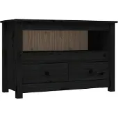 Syfax Tv-meubel 79x35x52 cm massief grenenhout zwart