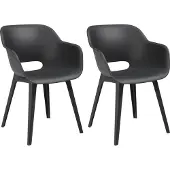 Allibert by KETER Tuinstoelen Akola Antraciet 55x56,5x80cm 2 Stuks