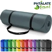 Tresko Yoga mat petrol 1 cm dik, fitnessmat, pilates, aerobics
