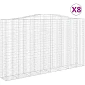 vidaXL Schanskorven 8 st gewelfd 400x50x220/240 cm ijzer