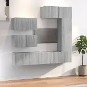 Prolenta Maison Exclusive - TV-meubelset, 6-delig, grijs Sonoma, houtfineer