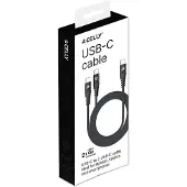 Celly 100W USB-C naar 2x USB-C kabel 1m, zwart