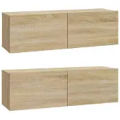 Syfax Tv-wandmeubels 2 st 100x30x30 cm hout sonoma eikenkleurig