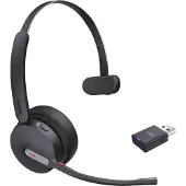 Yealink Headset WH64 Hybrid Mono Teams On Ear headset Bluetooth Mono Zwart Ruisonderdrukking (microfoon) Microsoft Teams knop Computer