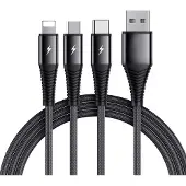 Sign Kabel 3-in-1: Lightning, USB-C, Micro-USB, 3A, 1,2 meter - zwart