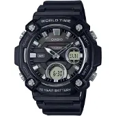 Casio Collection AEQ-120W-1AVEF Horloge - Kunststof - Zwart - Ø 52 mm