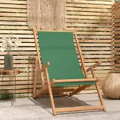 Prolenta Maison Exclusive - Klapstoel van massief hout, teakhout, groen