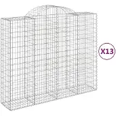 vidaXL Schanskorven 13 st gewelfd 200x50x160/180 cm ijzer
