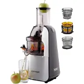 Concept Model LO-7065, Juicer, Zwart, Zilver, 60 omwentelingen per minuut, 1 liter, 1000 ml, Roestvrij staal