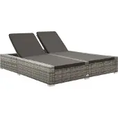 Syfax Ligbed tweepersoons poly rattan grijs