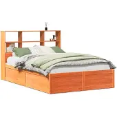 vidaXL Bedframe zonder matras massief grenenhout wasbruin 120x200 cm