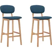 Prolenta Maison Exclusive - 2 barkrukken, blauw, met stoffen bekleding