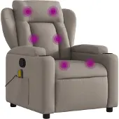 Syfax Massagestoel Taupe Stof