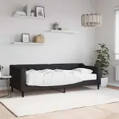 Prolenta Maison Exclusive - Dagbed met matras, zwart, 80x200 cm, stof