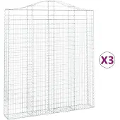 vidaXL Schanskorven 3 st gewelfd 200x30x220/240 cm ijzer