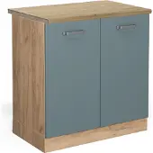 Vicco Wastafelkast R-Line Blauw-grijs 80 cm , WB Eik, Model 45989