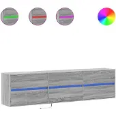 vidaXL Tv-wandmeubel met LED-verlichting 180x31x45 cm grijs sonoma