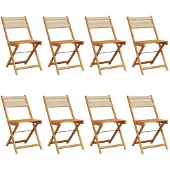 vidaXL Tuinstoelen 8 st inklapbaar massief acaciahout beige