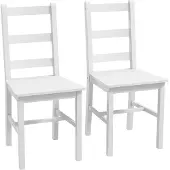 HOMCOM -Eetkamerstoel-Grenenhout-41,5x46x90cm-Wit