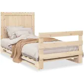 vidaXL Bedframe met hoofdbord massief grenenhout 100x200 cm