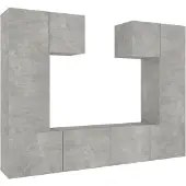 Syfax 6-delige Tv-meubelset bewerkt hout betongrijs