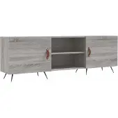 Syfax Tv-meubel 150x30x50 cm bewerkt hout grijs sonoma eikenkleurig
