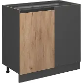 Vicco R-Line Hoekkast – 86 cm J-vorm, zonder werkblad Krachtige eik goud